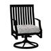 Woodard Seal Cove Swivel Patio Dining Chair w/ Cushion in Black | Wayfair 1X0472-92-20T