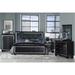 Rosdorf Park 4-2_Devora Faux Leather Upholstered LED Panel Bedroom Set Upholstered in Black | 4.25 H x 64 W x 61 D in | Wayfair