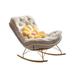 Everly Quinn Rocking Chair Wood/Upholstered/Metal/Solid Wood in Gray | 35.4 H x 37.4 W x 41.3 D in | Wayfair 083B0C9C7FD9432E83CC57FFCFEBF5E9