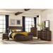 Loon Peak® Maryse Rustic-Cherry Acacia Veneer Panel Bedroom Set 5&2 in Brown | 4.25 H x 82.5 W x 82.5 D in | Wayfair