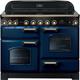 Rangemaster Classic Deluxe CDL110EIRB/B 110cm Electric Range Cooker with Induction Hob - Regal Blue / Brass - A/A Rated, Blue