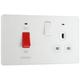 BG Evolve Pearlescent White 45A Cooker Control Socket