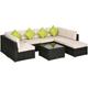 Outsunny - 8 Pieces Patio Rattan Sofa Set Garden Furniture Set for Outdoor Brown - Brown