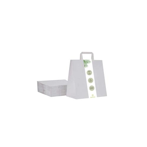 DeinPack Umweltschonende Papier Tragetaschen klein 250 x weiße Papiertragetasche 32 x 22 x 25 cm