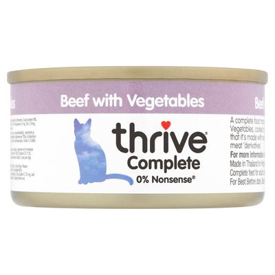24x75g Complete - Rind+Gemüse Thrive getreidefreies Katzenfutter nass