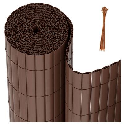 Sichtschutzmatte pvc Sichtschutzzaun Windschutz fur Garten Balkon und Terrasse Braun 140x500cm Image