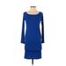 Moda International Cocktail Dress - Bodycon: Blue Print Dresses - Women's Size X-Small