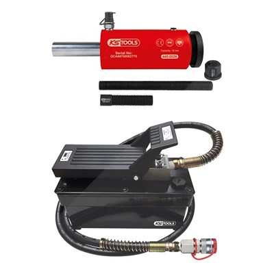 Ks Tools Hydraulik-Einheit 32t, mit Luft-Hydraulik-Pumpe, 9-tlg [Hersteller-Nr. 440.9996] Image