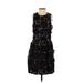 Nicole by Nicole Miller Casual Dress - Sheath Crew Neck Sleeveless: Black Print Dresses - Women's Size 2