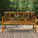 Ned 51.2" 3-Seat Circle-Back 600-Lbs Support Acacia Wood Outdoor Garden Patio Bench, by JONATHAN Y