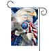 American Eagles Stand In Unity Patriotic Outdoor Rectangular Mini Garden Flag 18" x 12.5"