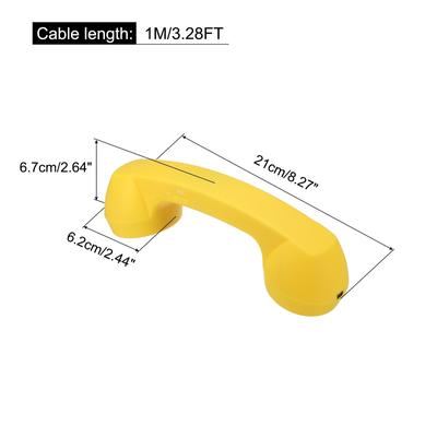 Retro Telephone Handset Wireless Receiver for Microphone Speaker Matte Yellow - Matte Yellow