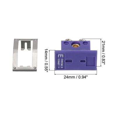 E Type Panel Mount Thermocouple Female Mini Socket for Connectors Male Plug - Purple