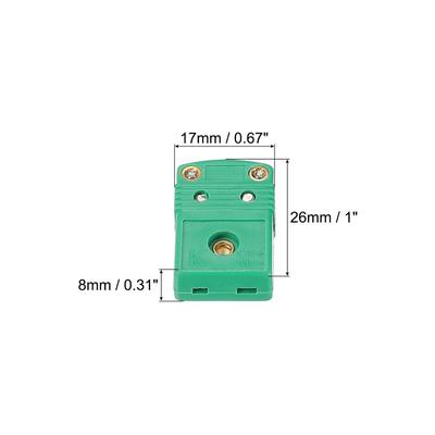 K Type Thermocouple Wire Connectors Female Plug 220°C(428°F) Green