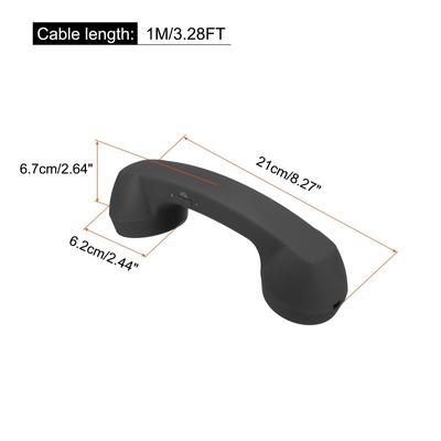 Retro Telephone Handset Wireless Receiver for Microphone Speaker Matte Black - Matte Black