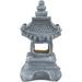 13" Solar Powered LED Lighted Pagoda Outdoor Garden Statue