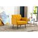 Polyester Accent Chair Living Room Chair Lady Chair Casual Single Lazy Sofa Chair with Golden Legs Arm Chair