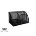 Desk Accessories - Drawer & Pen Holder- Desk Organization - Home Office Organization - Office Desk Organization - Black Steel Mesh Organizer- Compartments & Sliding Drawer