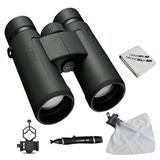 Nikon PROSTAFF P3 10x42 Binoculars Bundle with Cleaning Lens Pen + Carrying Pouch + Cleaning Cloth + Smartphone to Binocular adapter (5 Items)