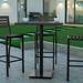 Emma + Oliver 32 Square Outdoor Bar Height Table with Gray Wash Faux Teak Poly Slats
