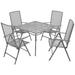 vidaXL Patio Dining Set Outdoor Furniture with Folding Chairs Steel Anthracite