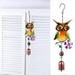 Honrane Wind Chime Hanging Ornament European Style Owl Design Glass Paintings Handmade Decorate Creative Art Wind Chime Pendant Door Decoration for Home