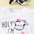 dmqupv Baby Girl Clothes And Shoes Kids Toddler Infant Baby Girls Short Sleeve Letter Tops Cartoon Cow 6 Month Girl Clothes White 2-3 Years