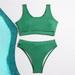 dmqupv Girls Swimsuit Size 14 Girl s Swimsuit Sport Solid High Waist Bikini Set Bathing Suit Guard Bathing Suit Toddler Green 9-10Y