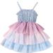 Baby Deals!Toddler Girl Clothes Clearance Toddler Girls Casual Dresses Kids Dresses Clearance Girls Summer Cute Colour Slip Dress Birthday Party Mesh Princess Dresses