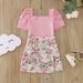 dmqupv Clothes for Teen Girls Crop Tops Toddler Girls Short Sleeve Ribbed Tops Summer Flowers Juniors Clothes for Teen Girls Pink 5 Years