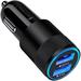 iPhone Car Charger 1Pack FiveBox 5.4A/30W QC 3.0 Dual USB Car Charger for iPhone Samsung Fast Charging Car Cigarette Lighter Socket USB Car Charger Adapter(Black)