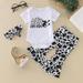 dmqupv Girls Clothes Size 14-16 Toddler Girls Short Sleeve Cartoon Dairy Cow Printed Bodysuits Romper Size 7/8 Girls Clothes White 9-12 Months