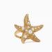 Kate Spade Jewelry | Kate Spade Plated Brass, Cubic Zirconia & Faux Pearl Starfish Ring | Color: Gold/White | Size: Various