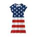 Baby Deals! Toddler Girl Clothes Clearance Toddler Girls Casual Dresses Kids Dresses Clearance Toddler Kids Baby Girls Independence Day Fashion Cute Short Sleeve Star Print Dress