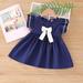 Vedolay Summer Jumpsuit For Girl Girl Sleeveless Jumpsuits Ruffle Wide Leg Smocked Square Neck Bow Rompers Blue 18-24 Months