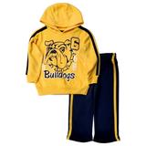 Little Rebels Toddler Boys Yellow Bulldog Sweatshirt & Sweat Pants Set 2T