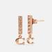 Coach Jewelry | New- Coach Signature Pave Bar Stud Earrings - Rose Gold | Color: Gold | Size: Os