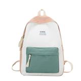 HUPTTEW Adult Travel Backpack Colorblock Canvas Backpack Fashion Zipper Large Capacity Student School Bag