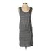 Lou & Grey Casual Dress - DropWaist Scoop Neck Sleeveless: Silver Print Dresses - Women's Size Small