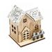 Christmas Lighted House Wooden Crafts Snow Scenery Small House Chalet Lighting Ornament Hanging Christmas LED Light Decoration 3.22in x 2.83inch x 3.7inch