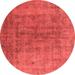 Ahgly Company Indoor Round Persian Red Bohemian Area Rugs 5 Round