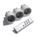 Intertechno IT3-2300 Funk-Zwischenstecker-Set mit 3 x Funkstecker 2300 Watt + 1 Handsender (IT3-2300), weiß