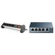 DIGITUS Steckdosenleiste mit USB - 2 Lade-Ports USB-A - 4 Steck-Dosen - Schalter - Schreib-Tisch & Wand-Montage & TP-Link TL-SG105 5-Ports Gigabit Netzwerk Switch blau metallic