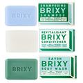 BRIXY Shampoo and Conditioner Bar with Body Wash Set for Balance, Hydration & Soft Hair & Skin, All Hair & Skin Types, pH Balance & Safe for Color Treated Hair, Sustainable, Vegan, Plastic Free