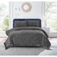 OZMIC Quilted bedspreads King size - Luxury Bedroom Decor Soft Embossed Pattern Velvet Fleece Grey bedspread king size Bed throws for sofas - Complete 3 Piece Bedding Set with Pillow Shams