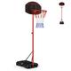 SPOTRAVEL Adjustable Basketball Hoop, Free Standing Basketball System with 2 Wheels and Thickened Base, Portable Basketball Stand for Kids & Adult (119 x 46 x 258cm)
