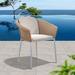 SHINYOK Patio Dining Armchair w/ Cushion Wicker/Rattan in White | 30.71 H x 24.41 W x 24.41 D in | Wayfair 05GSS128LHQ16558NAC