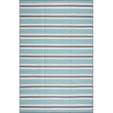 Blue/Gray 107 x 71 x 0.04 in Area Rug - Highland Dunes Seattle Contemporary Stripes Area Rug, Sky Polypropylene | 107 H x 71 W x 0.04 D in | Wayfair
