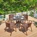 Bayou Breeze Ameyia Round 4 - Person 31.4" Long Outdoor Dining Set Metal/Wicker/Rattan in Brown | 31.4 W x 31.4 D in | Wayfair