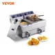 VEVOR Friteuse Électrique Commerciale 2 Cuves de 12 L 6000 W Friteuse à Huile en Inox avec 2 Paniers